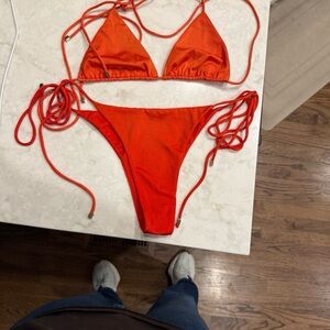 Vibrant Orange Bikini Set Sommer swim